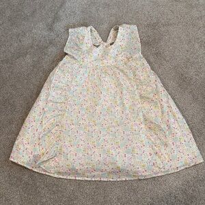 Shabby Chic Girls Spring Summer Sleeveless Dress White Green Pink Floral Bunny 7